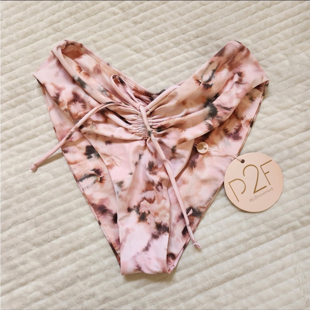 NWT Power 2 The Flower ruched bikini bottom size S